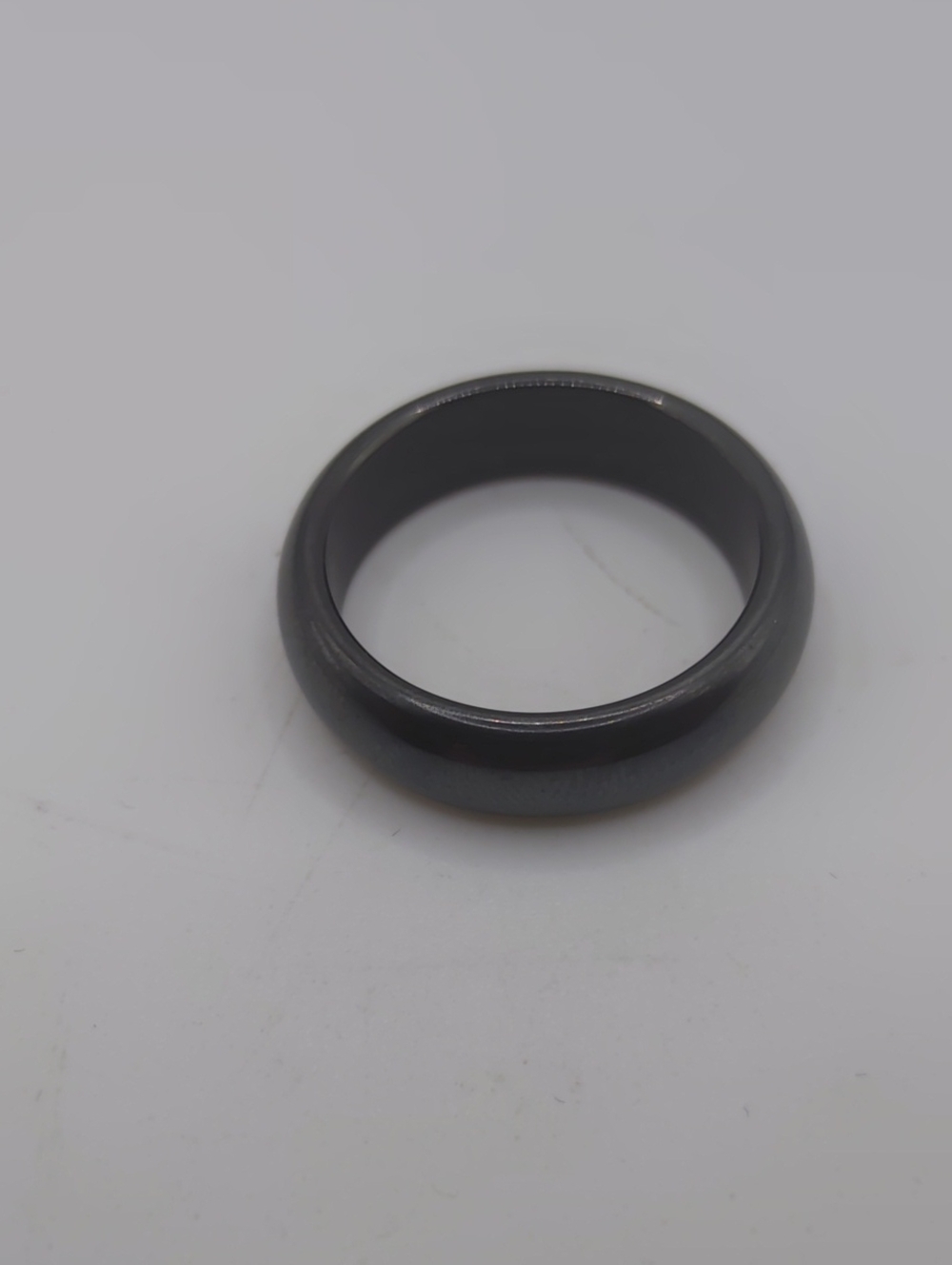 Black Glass Ring Unisex Sz 10.75
